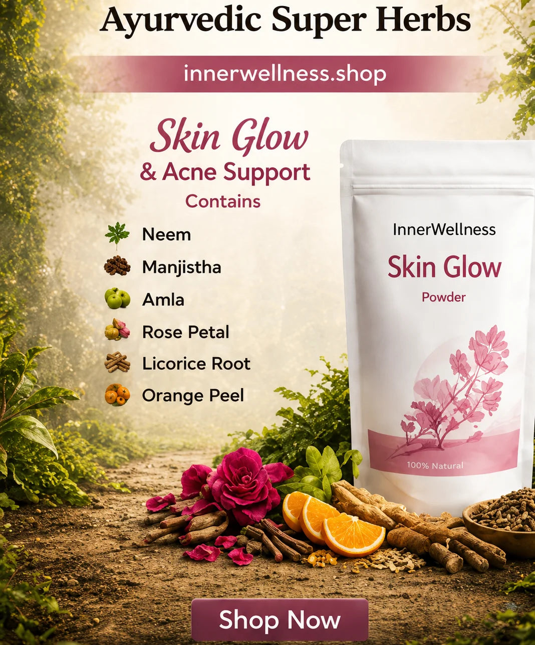 Skin Glow & Acne Support Powder